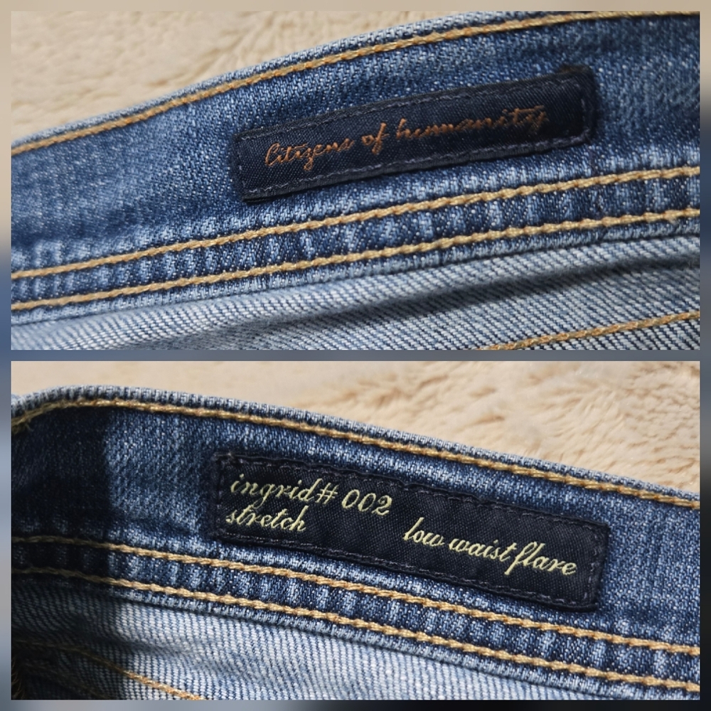 Citizens of Humanity Ingrid #200 Stretch Low Waist Flare Jeans Size 28 - Picture 9 of 16